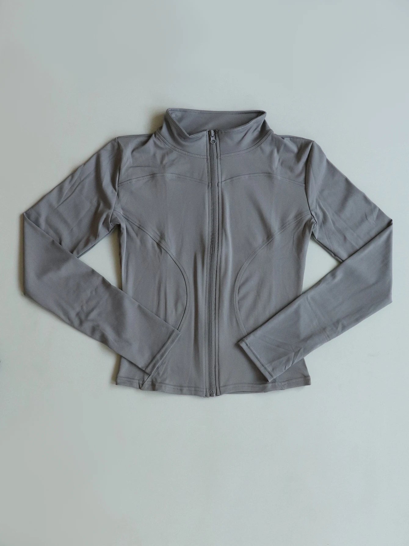 Fitfemme Women's Slim Fit Sports Jacket - High Neck, Full Zip, Long Sleeve, Multiple Colors for Yoga & Workout