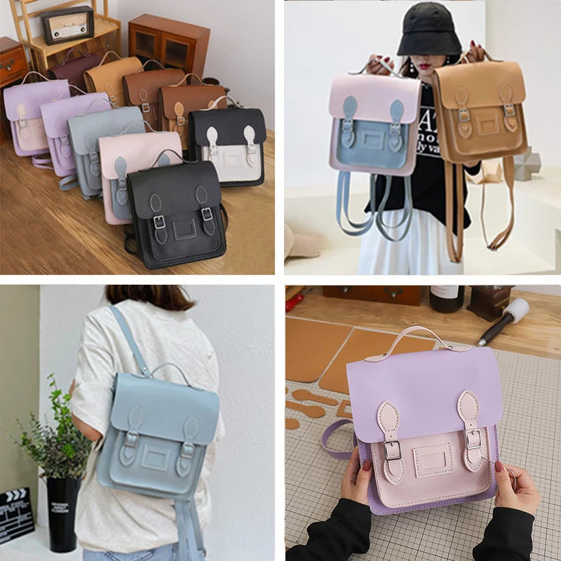 Vintage Handmade Bag Set College Backpack Hand Stitching Sew DIY