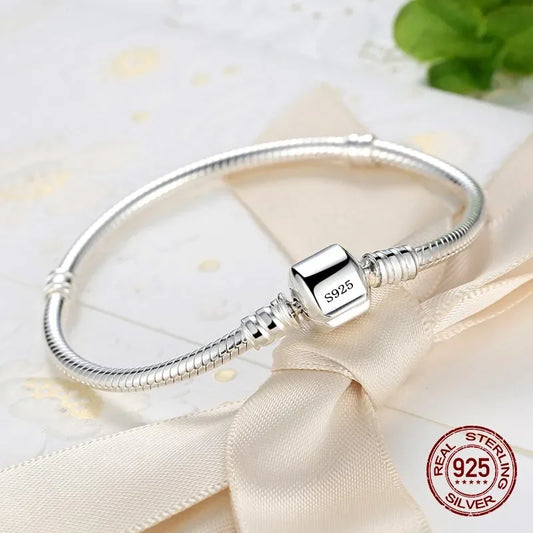 Authentic 100% 925 Sterling Silver 3MM Snake Chain Bangle &