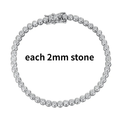 Smyoue 2-6.5mm Real Moissanite Tennis Bracelet