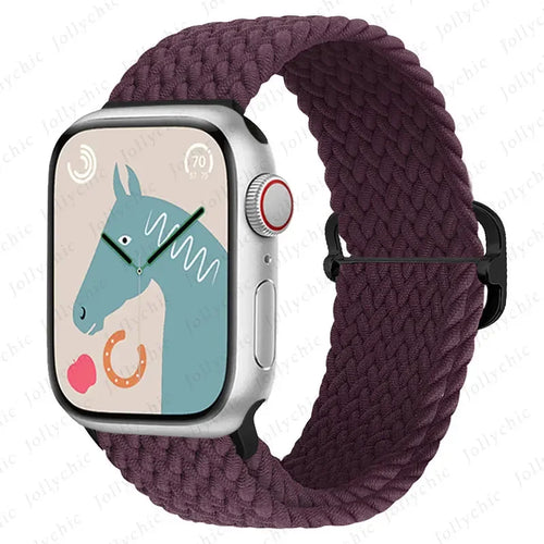 Braided Loop Strap For Apple watch Ultra Band 49mm 44mm 40mm 45mm 41mm