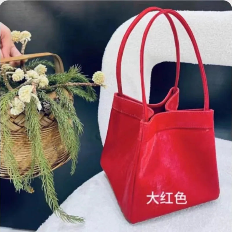 Chinese style national wind smudged vegetable basket handbag