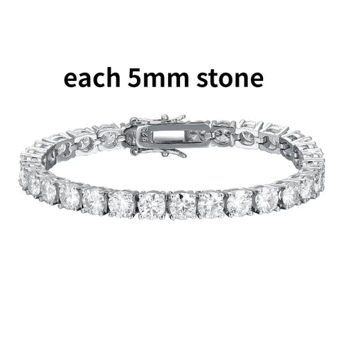 Smyoue 2-6.5mm Real Moissanite Tennis Bracelet