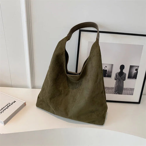 Suede Bag Leather Shoulder Bag for Women Hand Bag Ladies Winter