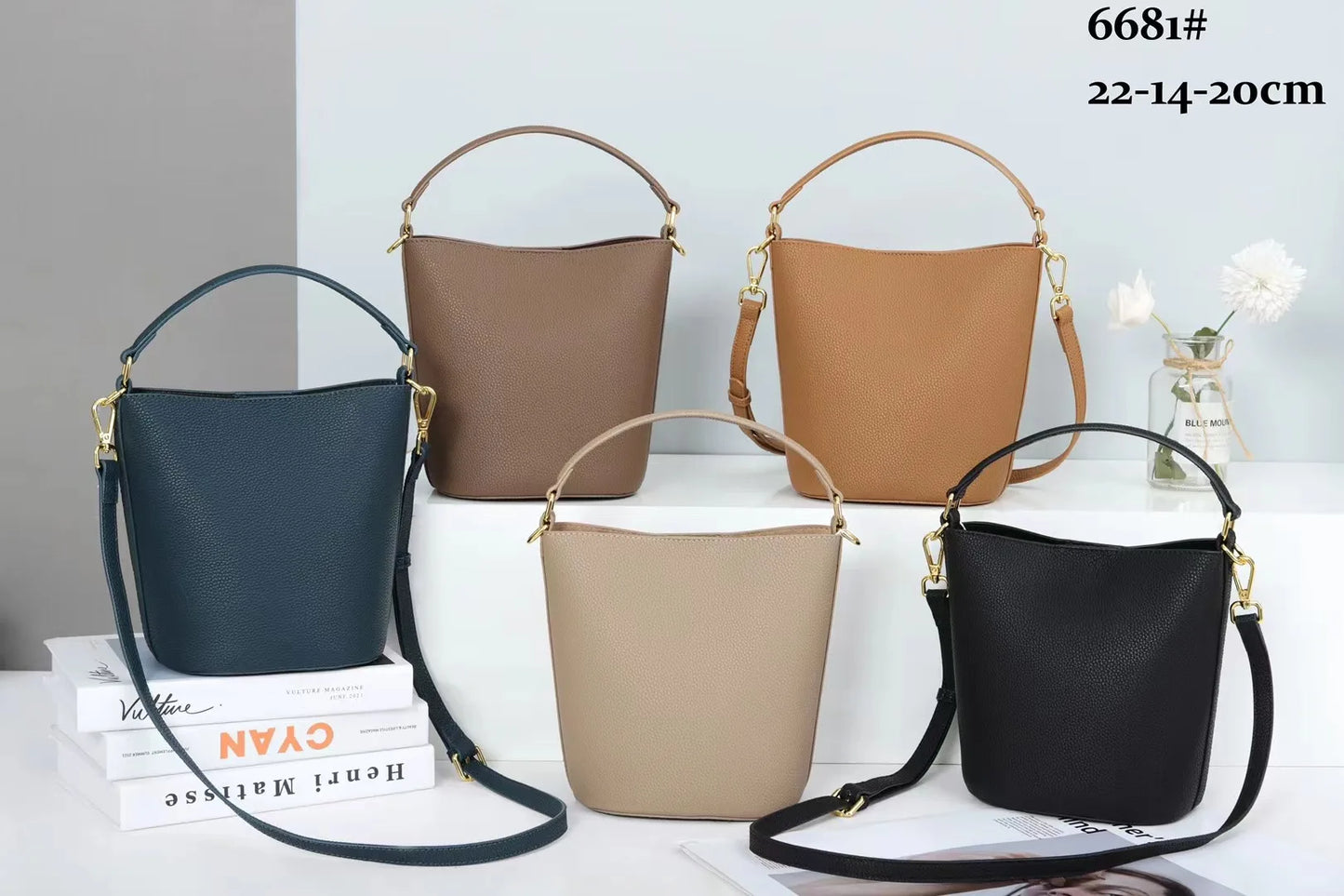 Lychee Grain Cowhide Bag Summer New Fashion Bucket Bag Trend