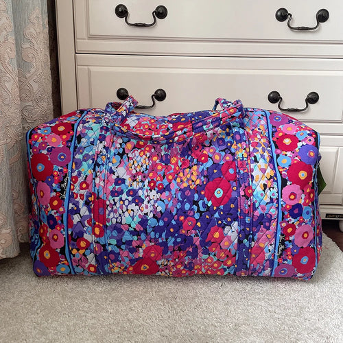 cotton printed women's travel bag large capacity hand