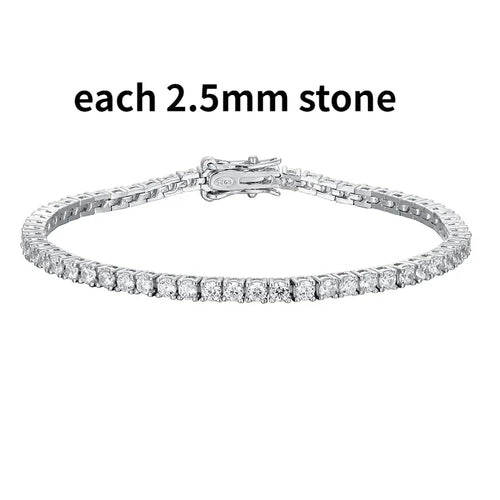 Smyoue 2-6.5mm Real Moissanite Tennis Bracelet