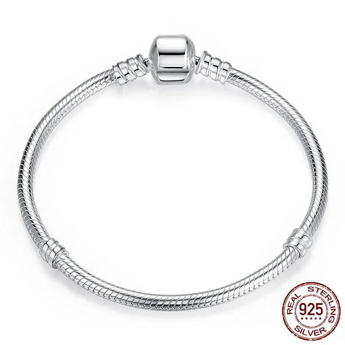 Authentic 100% 925 Sterling Silver 3MM Snake Chain Bangle &