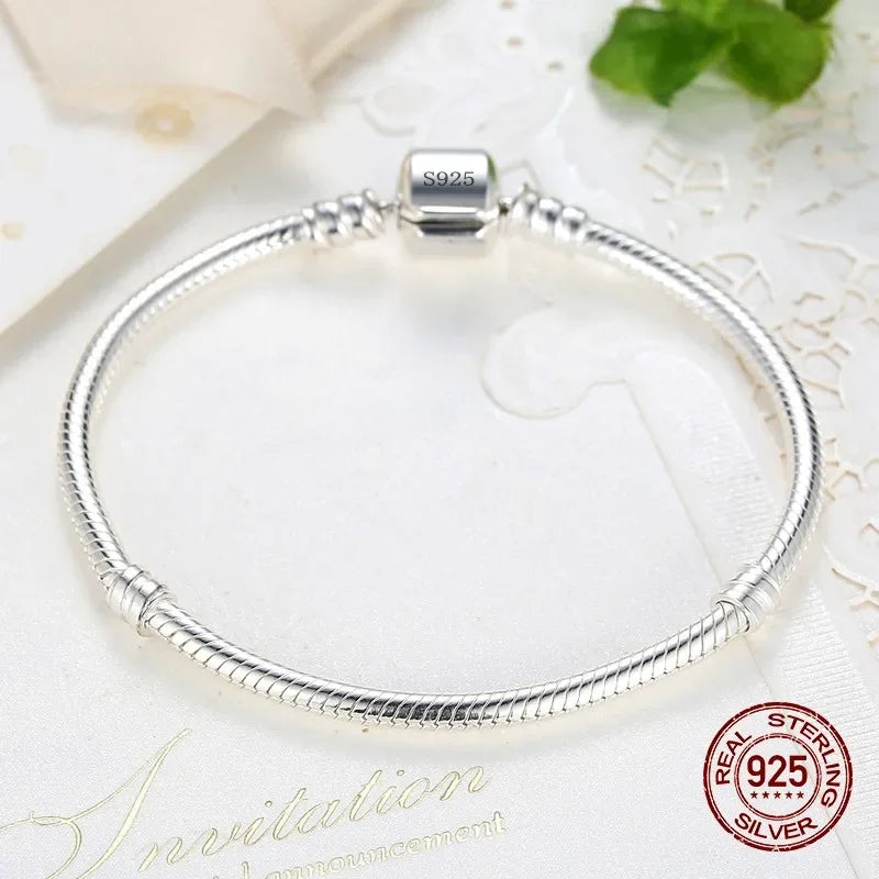 Authentic 100% 925 Sterling Silver 3MM Snake Chain Bangle &