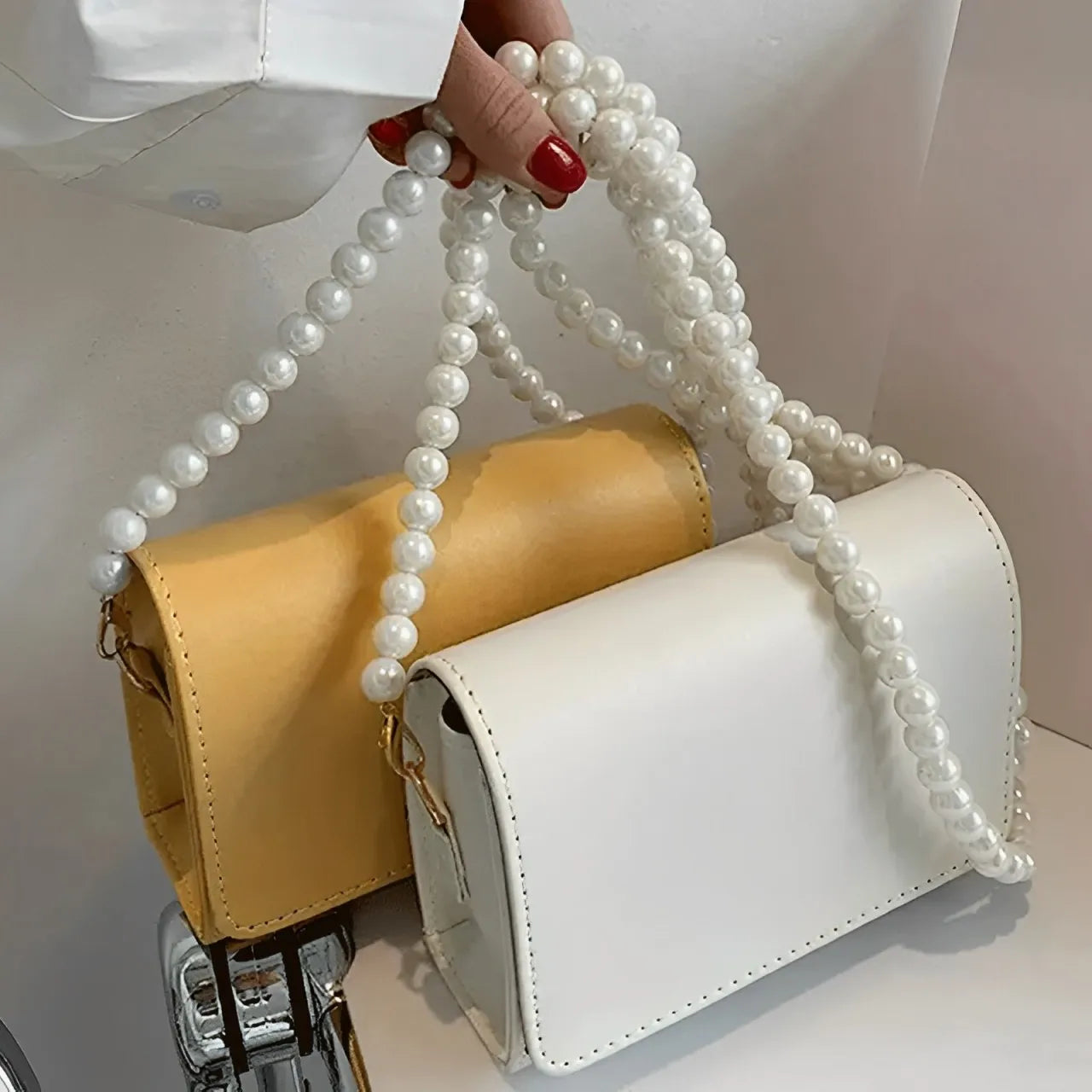 Long Mobile Phone Lanyard Pearl Crossbody Necklace Chain Strap