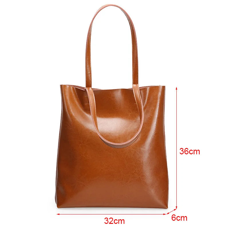 Cow Leather Bag Ladies Genuine Leather Handbags Big Women Bag Large