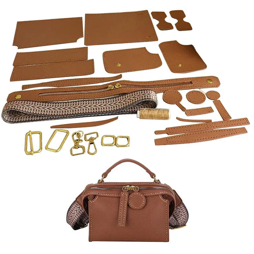 Hand Making Square Bag Set Hand Stitching Bag PU Leather Diy Handmade