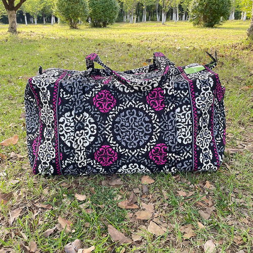 cotton printed women's travel bag large capacity hand