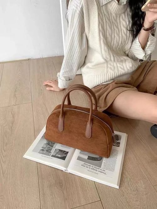 Small Tote Bags for Women Suede Bag Vintage Hand-held Pillow Bag