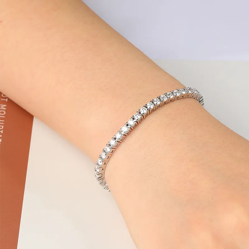 Smyoue 2-6.5mm Real Moissanite Tennis Bracelet