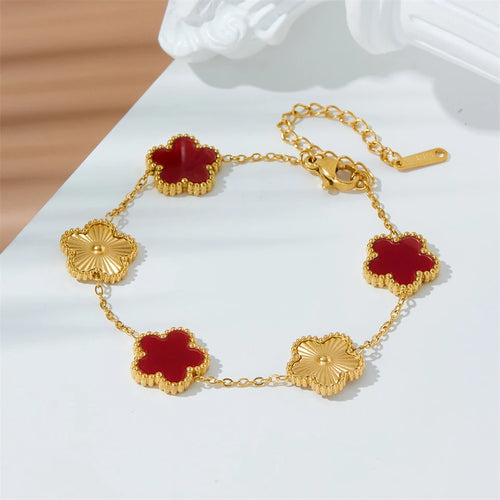 Stainless Steel Hot Selling Gold Plated Clover Charm Bracelet Luxury