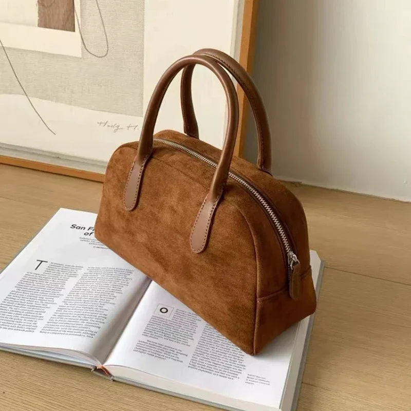 Small Tote Bags for Women Suede Bag Vintage Hand-held Pillow Bag