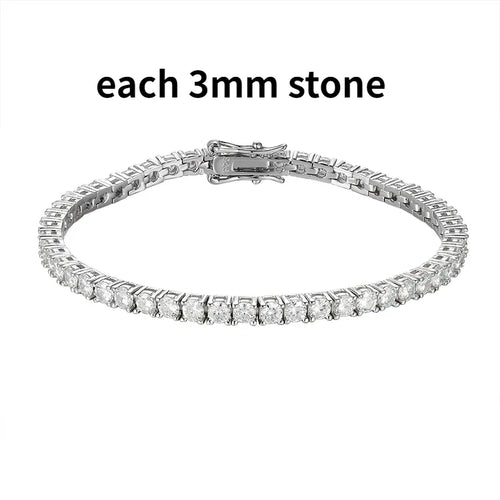 Smyoue 2-6.5mm Real Moissanite Tennis Bracelet