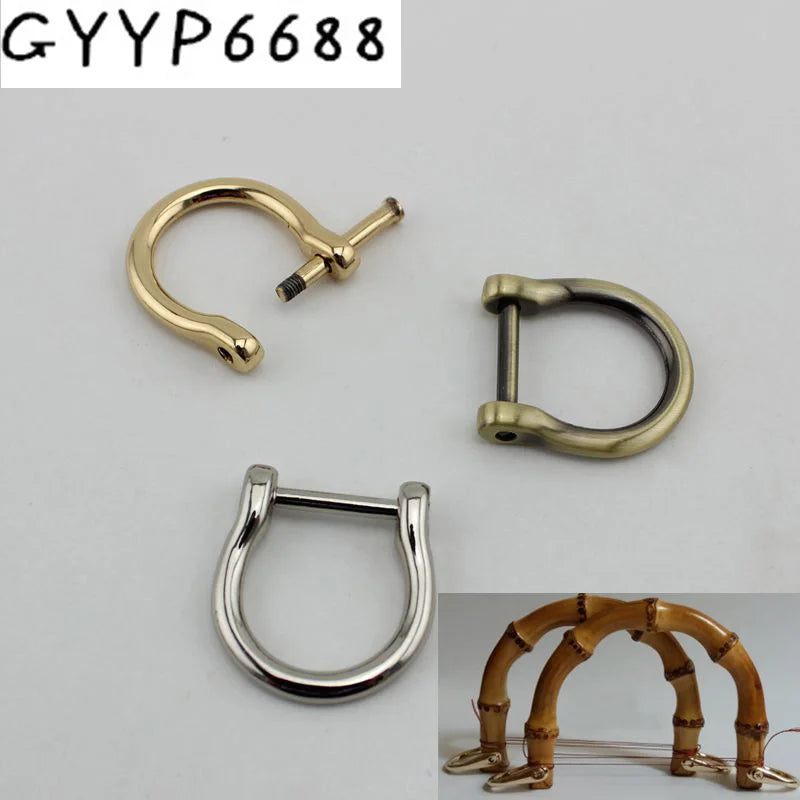 16mm 19mm Screw D ring Natural bamboo handles for bags