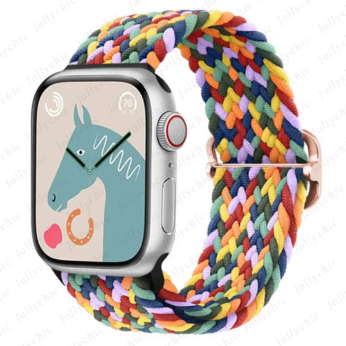 Braided Loop Strap For Apple watch Ultra Band 49mm 44mm 40mm 45mm 41mm