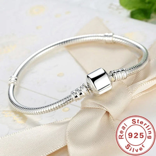 925 Sterling Silver Snake Chain DIY Charm Bracelet