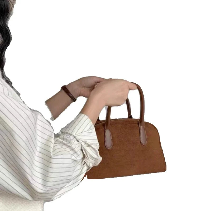 Small Tote Bags for Women Suede Bag Vintage Hand-held Pillow Bag