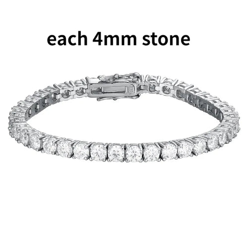 Smyoue 2-6.5mm Real Moissanite Tennis Bracelet