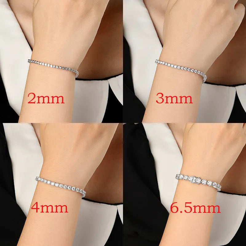 Smyoue 2-6.5mm Real Moissanite Tennis Bracelet