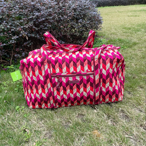 cotton printed women's travel bag large capacity hand