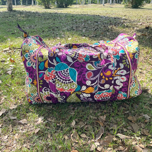 cotton printed women's travel bag large capacity hand