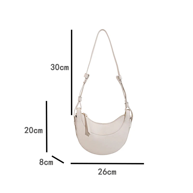 VC Trendy Luxury Designer Crescent Bag Elegant Women's Underarm Bag