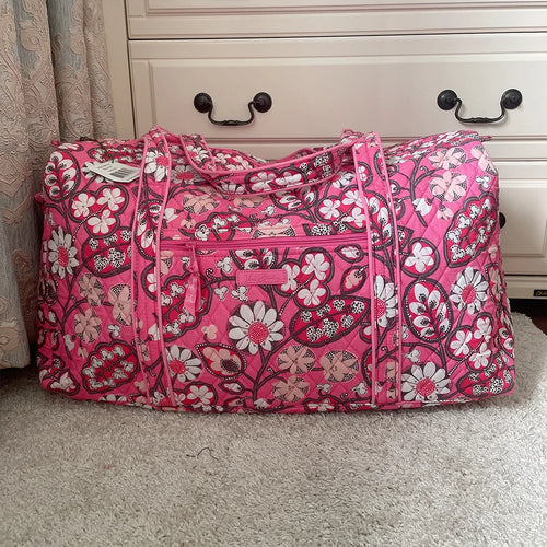 cotton printed women's travel bag large capacity hand