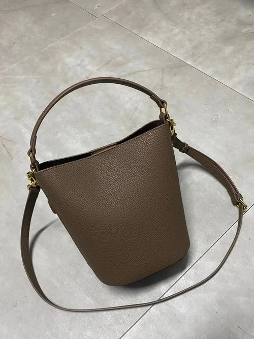 Lychee Grain Cowhide Bag Summer New Fashion Bucket Bag Trend