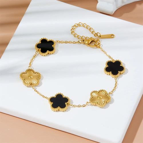 Stainless Steel Hot Selling Gold Plated Clover Charm Bracelet Luxury