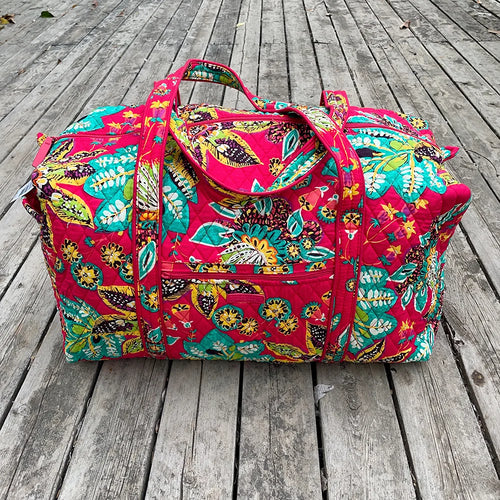 cotton printed women's travel bag large capacity hand