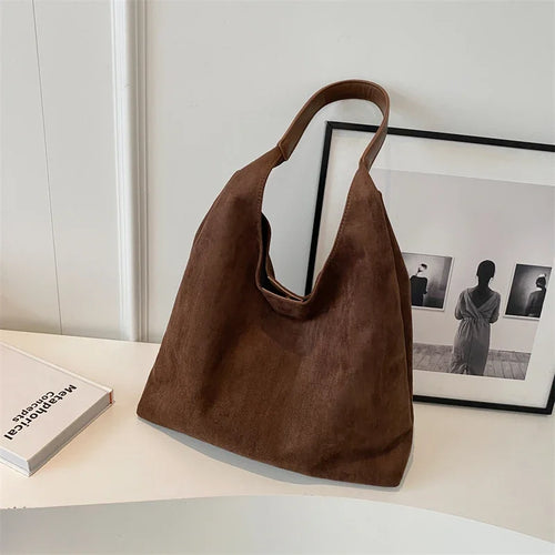 Suede Bag Leather Shoulder Bag for Women Hand Bag Ladies Winter