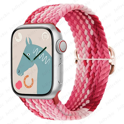 Braided Loop Strap For Apple watch Ultra Band 49mm 44mm 40mm 45mm 41mm