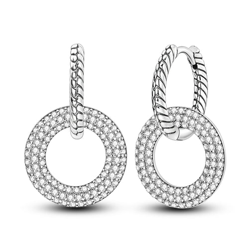 Hot 925 Sterling Silver Geometric Minimalist Series Drop Earrings For