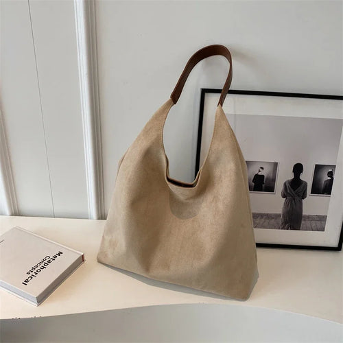 Suede Bag Leather Shoulder Bag for Women Hand Bag Ladies Winter