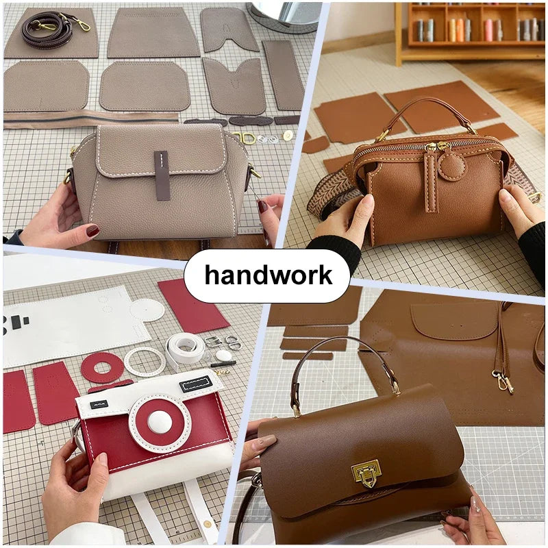 Hand Making Square Bag Set Hand Stitching Bag PU Leather Diy Handmade