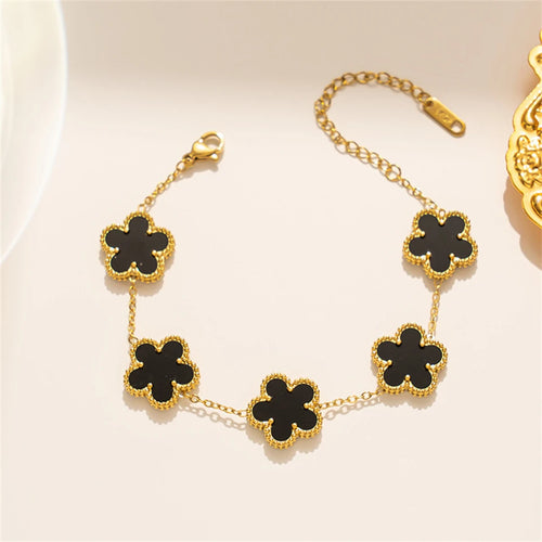 Stainless Steel Hot Selling Gold Plated Clover Charm Bracelet Luxury