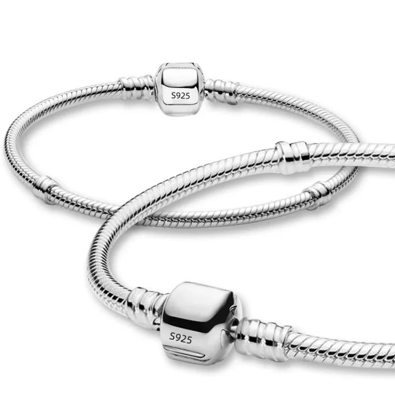 925 Sterling Silver Snake Chain DIY Charm Bracelet