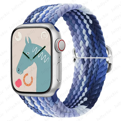 Braided Loop Strap For Apple watch Ultra Band 49mm 44mm 40mm 45mm 41mm