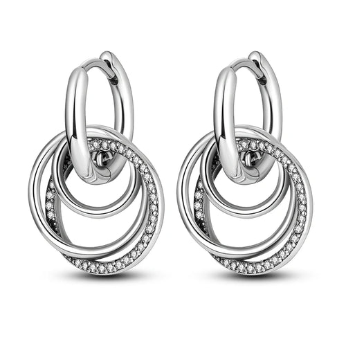 Hot 925 Sterling Silver Geometric Minimalist Series Drop Earrings For