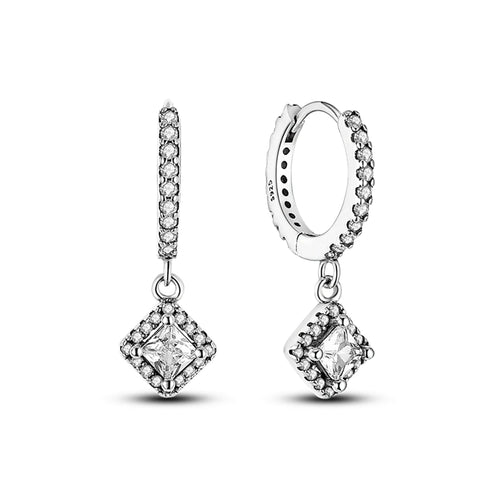 Hot 925 Sterling Silver Geometric Minimalist Series Drop Earrings For