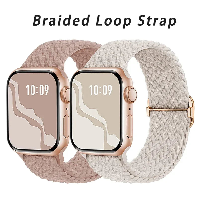 Braided Loop Strap For Apple watch Ultra Band 49mm 44mm 40mm 45mm 41mm